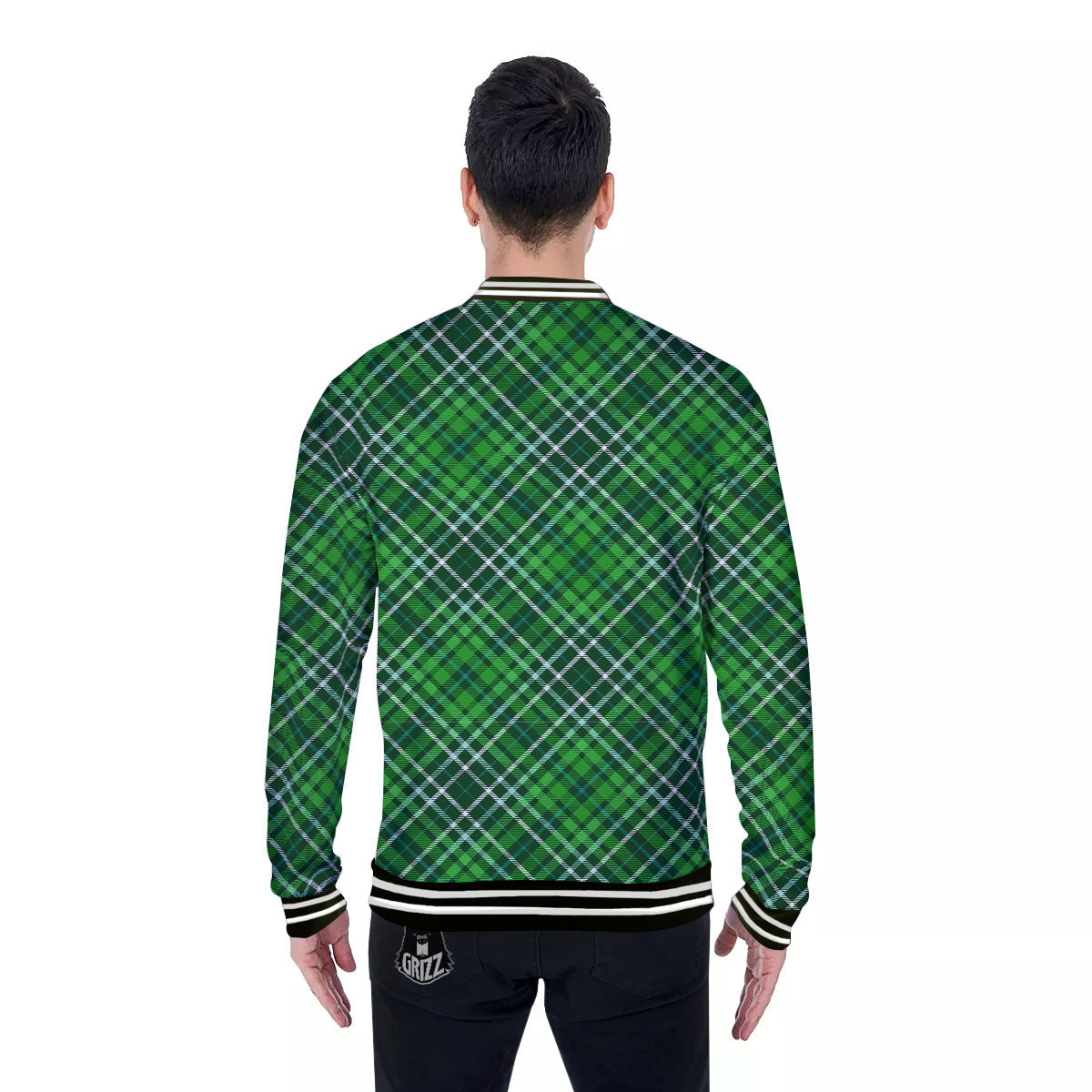 Plaid Irish Print Pattern Baseball Jacket-grizzshop