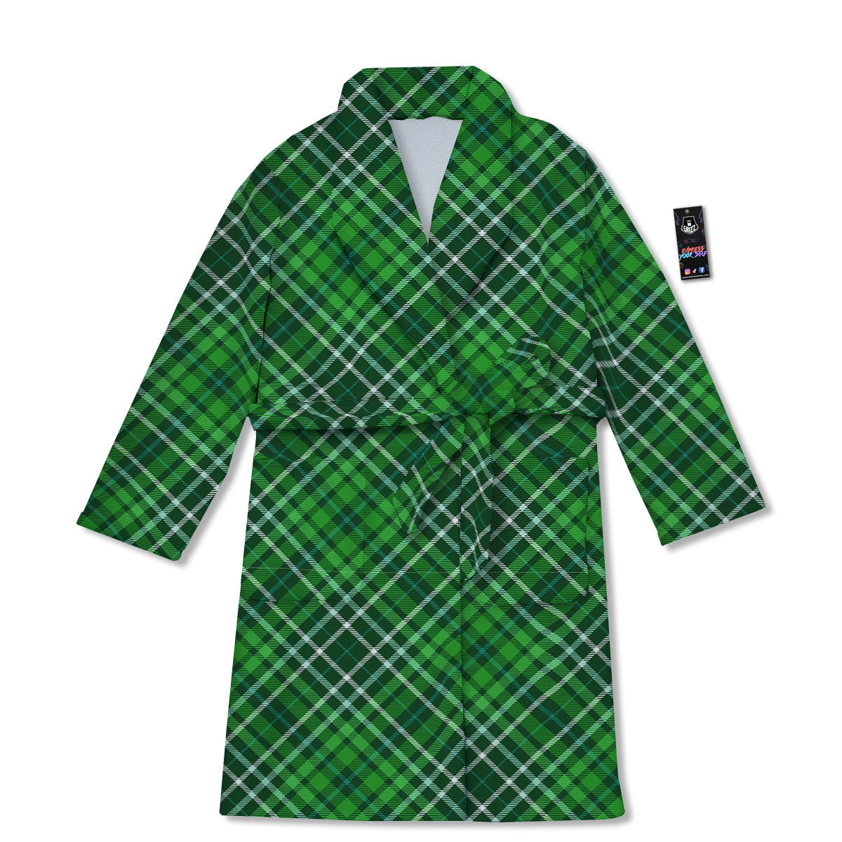 Plaid Irish Print Pattern Bathrobe-grizzshop