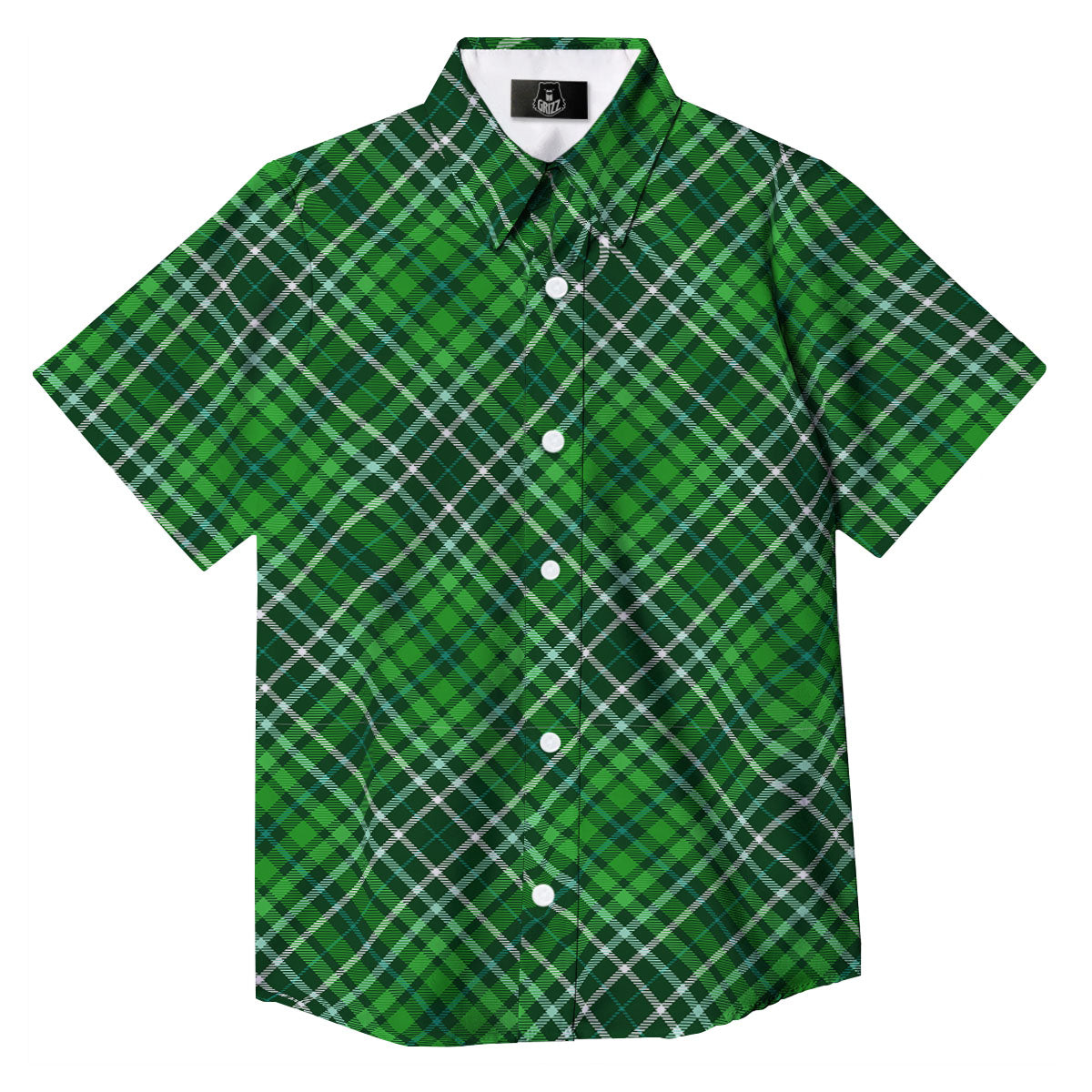 Plaid Irish Print Pattern Button Up Shirt-grizzshop