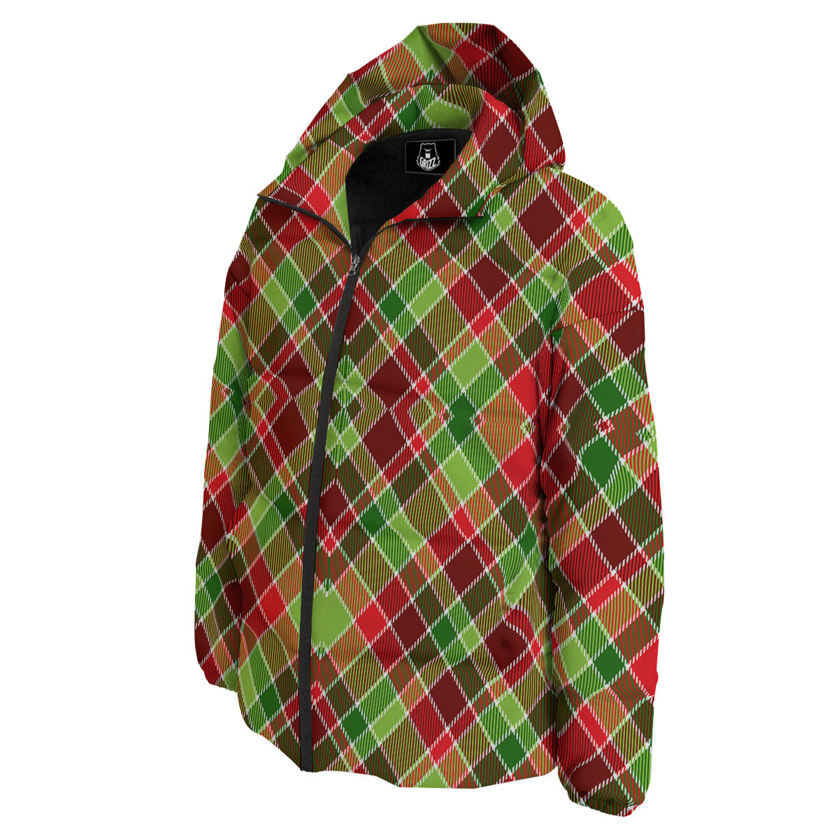 Plaid Merry Christmas Print Pattern Down Jacket-grizzshop