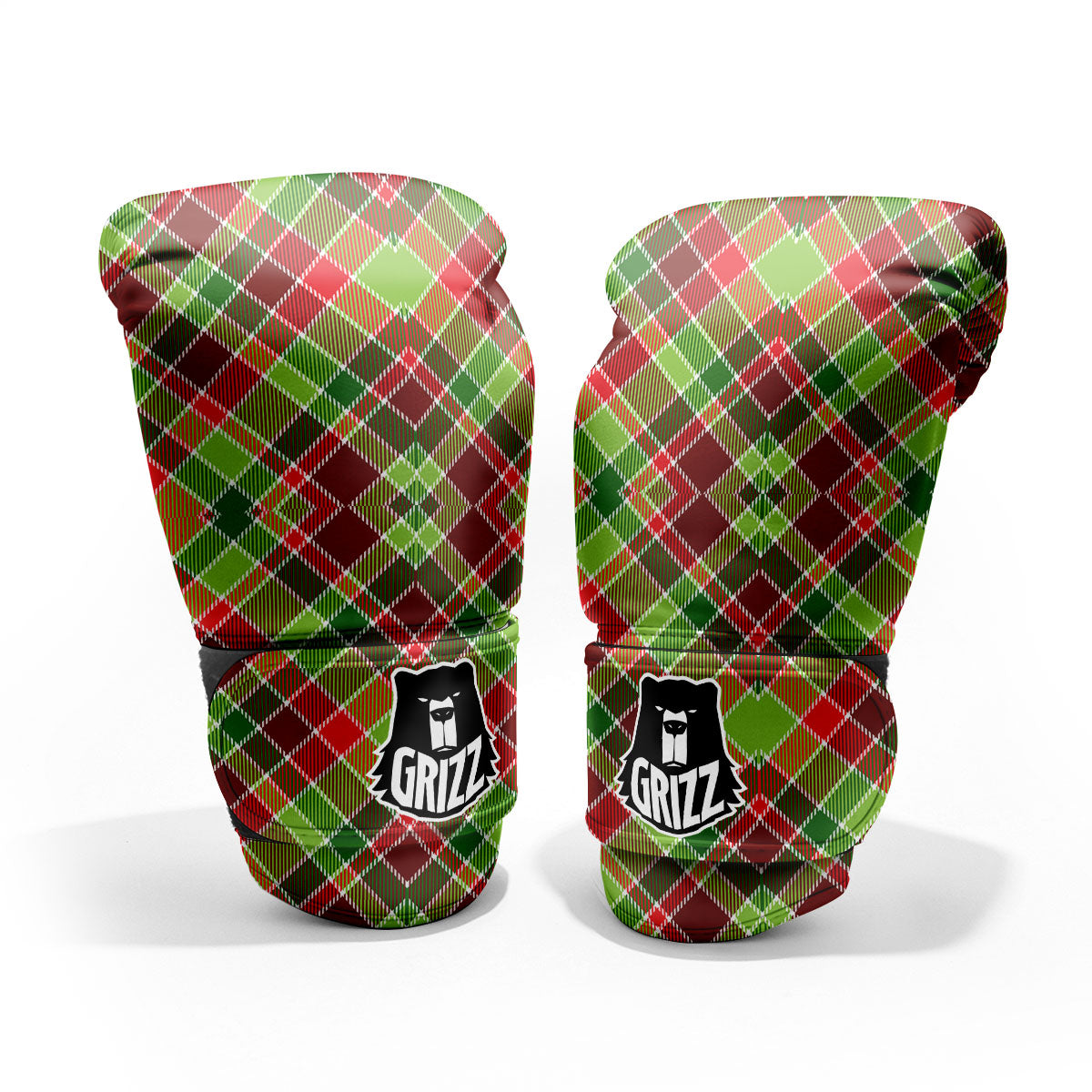Plaid Merry Christmas Print Pattern Pro Boxing Glove