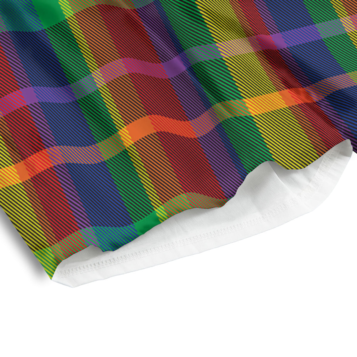 Plaid Rainbow Print Pattern Men's Athletic Shorts