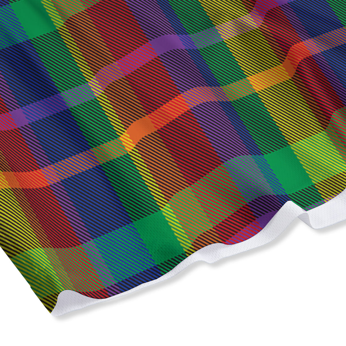 Plaid Rainbow Print Pattern Mesh Shorts