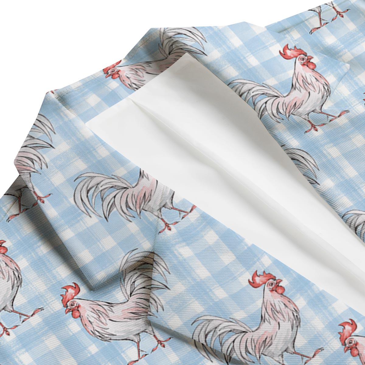 Plaid Rooster Print Pattern Men's Blazer-grizzshop