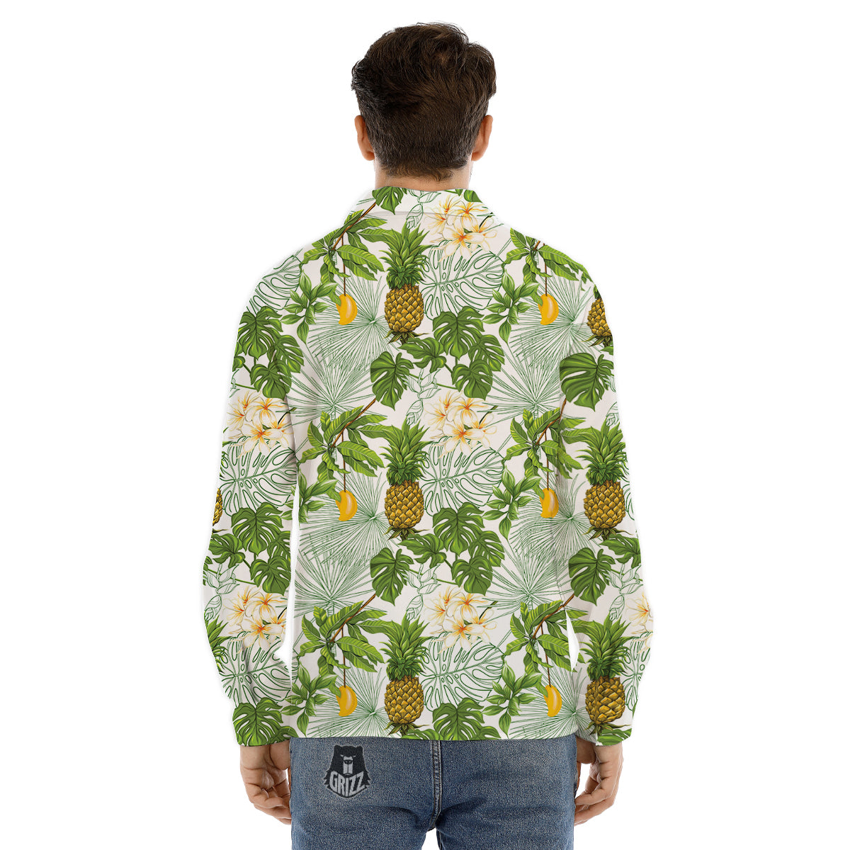 Plaid Rooster Print Pattern Men's Dress Shirts-grizzshop