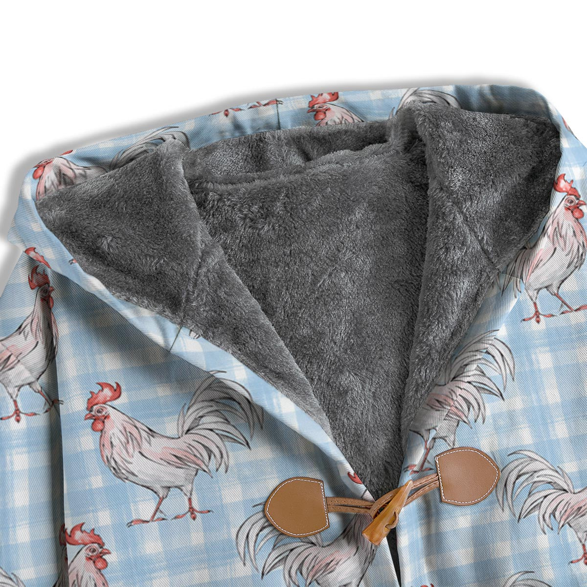 Plaid Rooster Print Pattern Men's Windbreaker Jacket-grizzshop