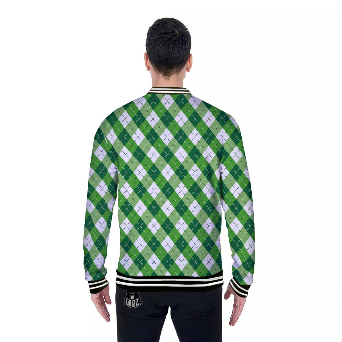 Plaid Saint Patrick's Day Print Pattern Baseball Jacket-grizzshop