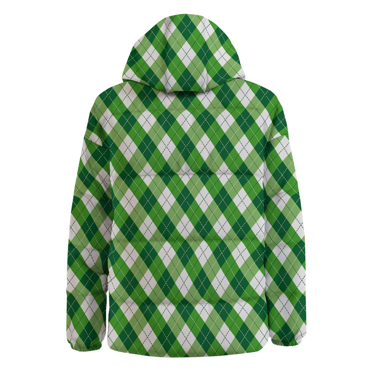 Plaid Saint Patrick's Day Print Pattern Down Jacket-grizzshop