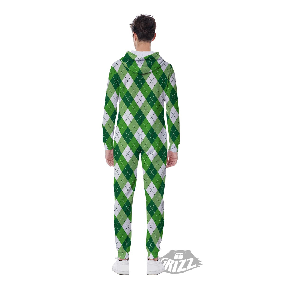 Plaid Saint Patrick's Day Print Pattern Men's Jumpsuit-grizzshop
