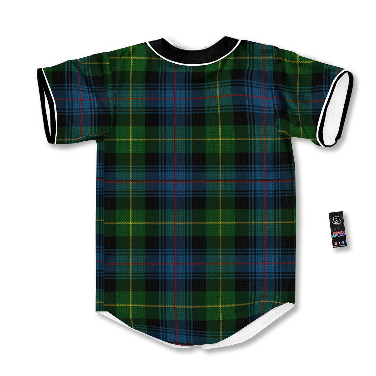 Plaid Scottish Knitted Print Baseball Jersey-grizzshop