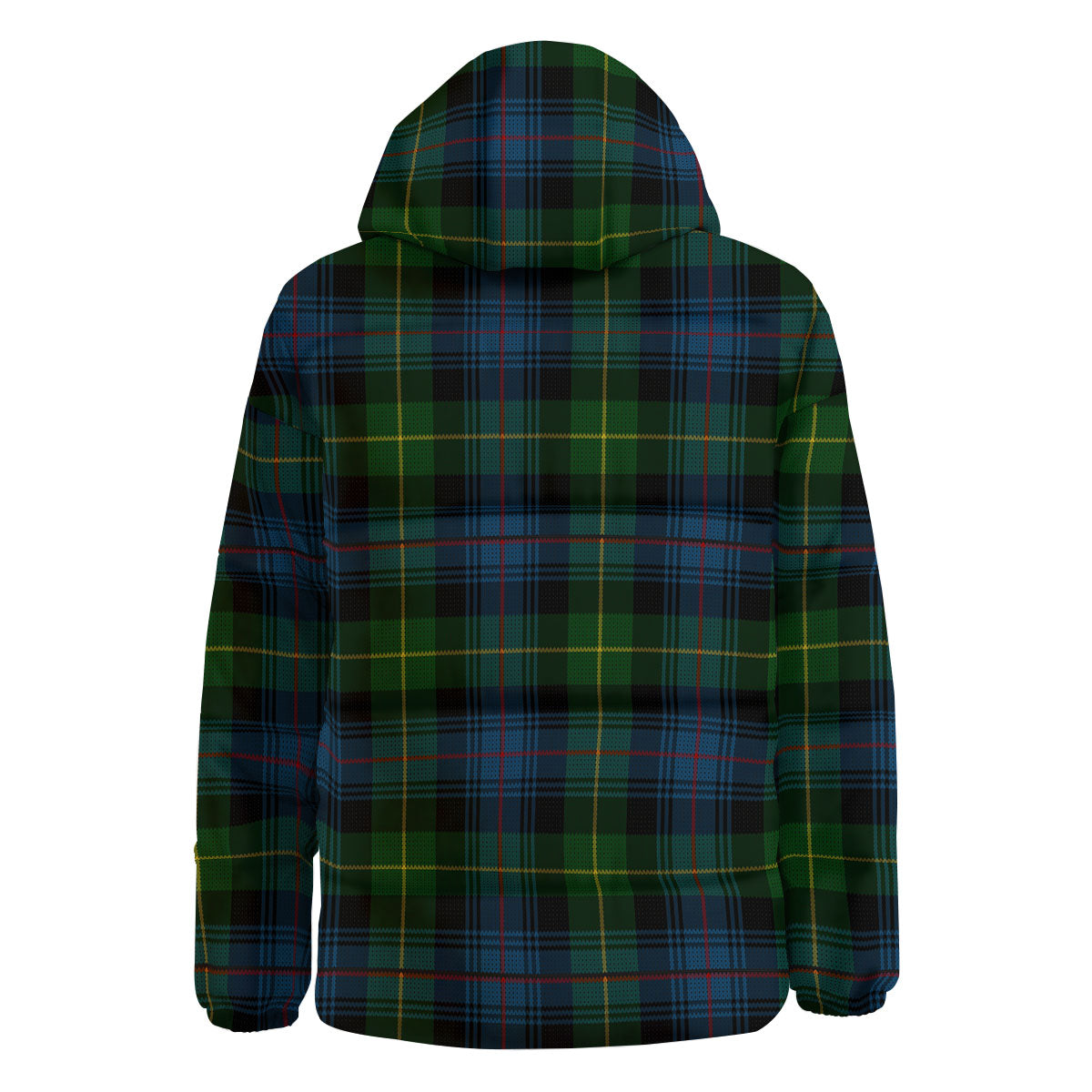Plaid Scottish Knitted Print Down Jacket-grizzshop