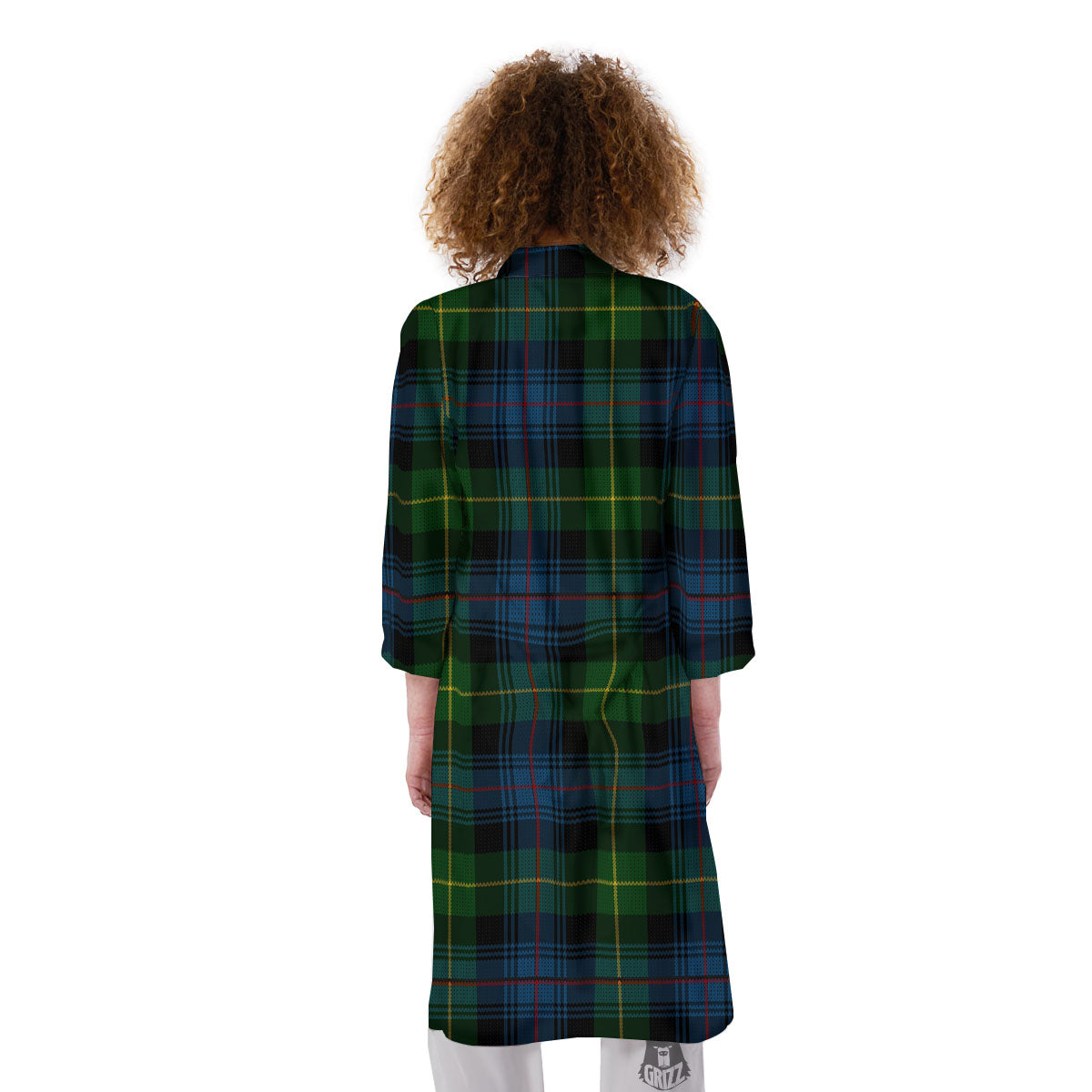 Plaid Scottish Knitted Print Kimono-grizzshop