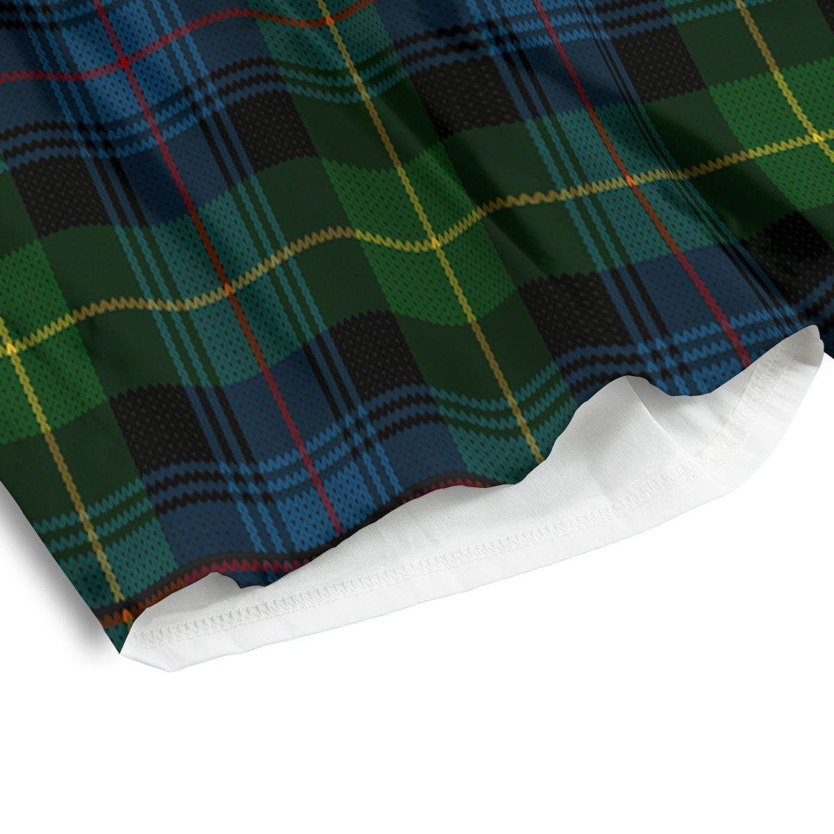 Plaid Scottish Knitted Print Men's Athletic Shorts