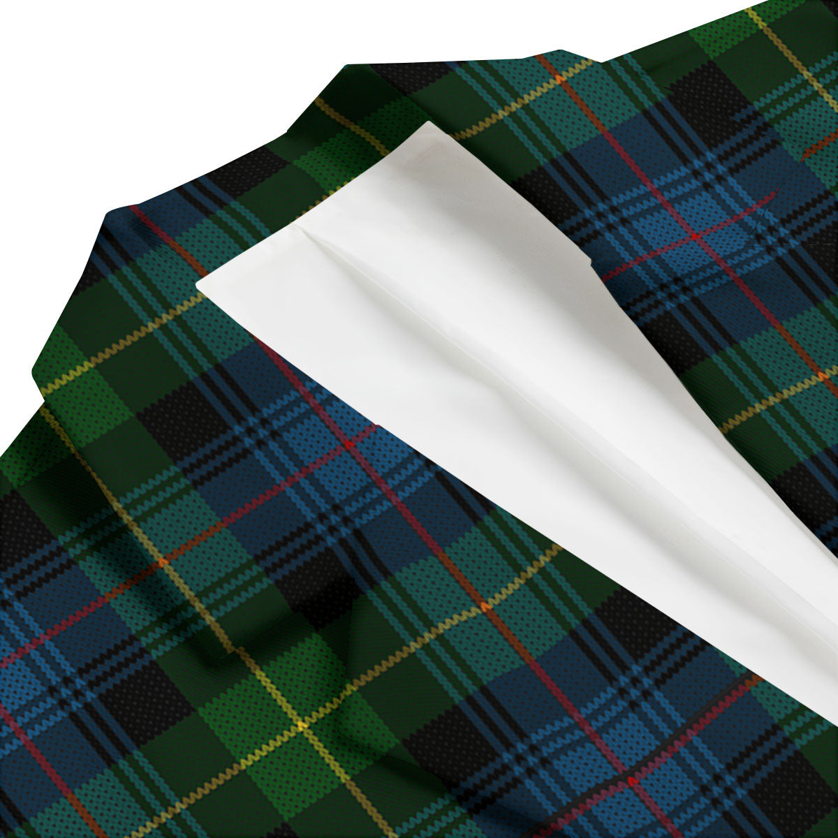 Plaid Scottish Knitted Print Men's Blazer-grizzshop