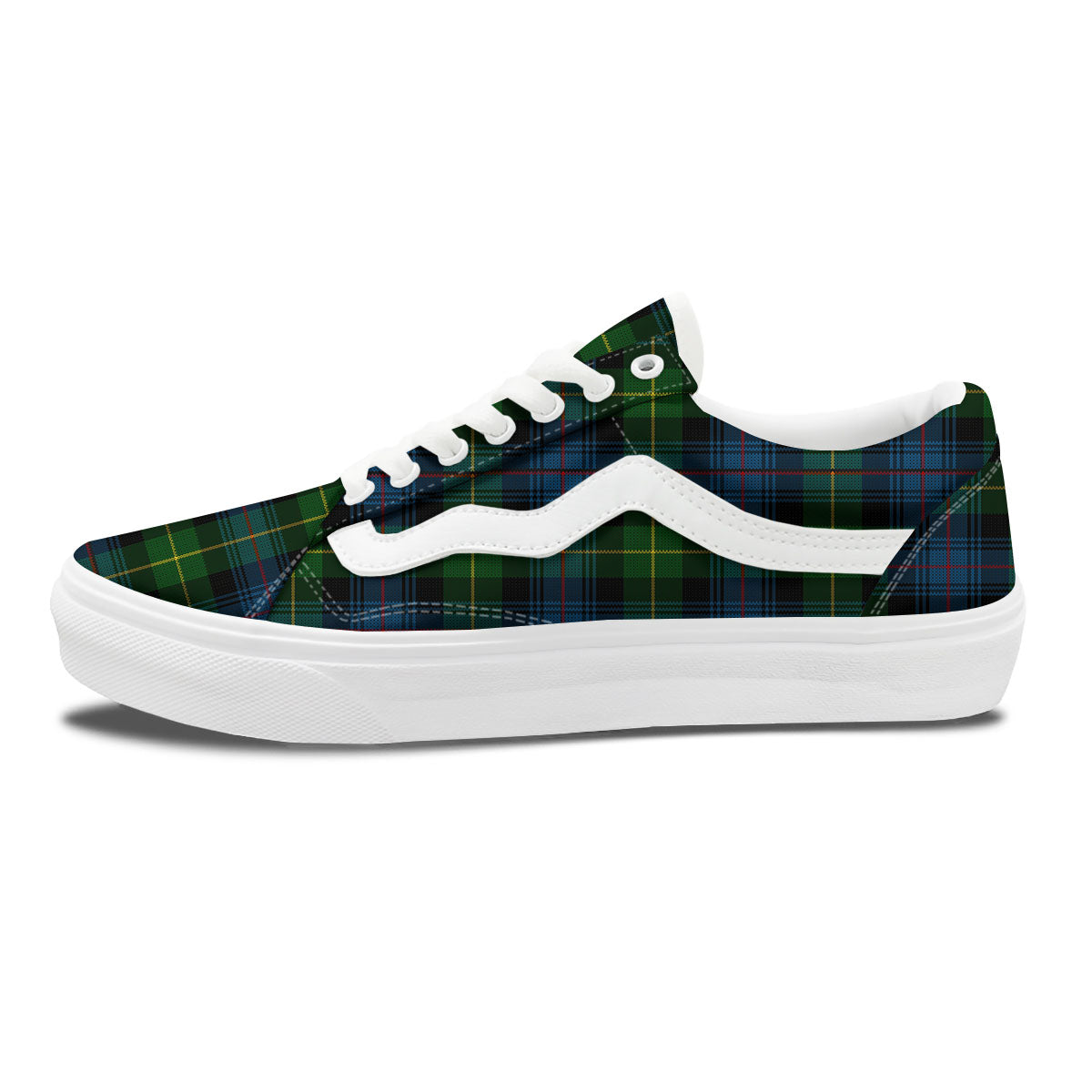 Plaid Scottish Knitted Print Skate Shoes-grizzshop