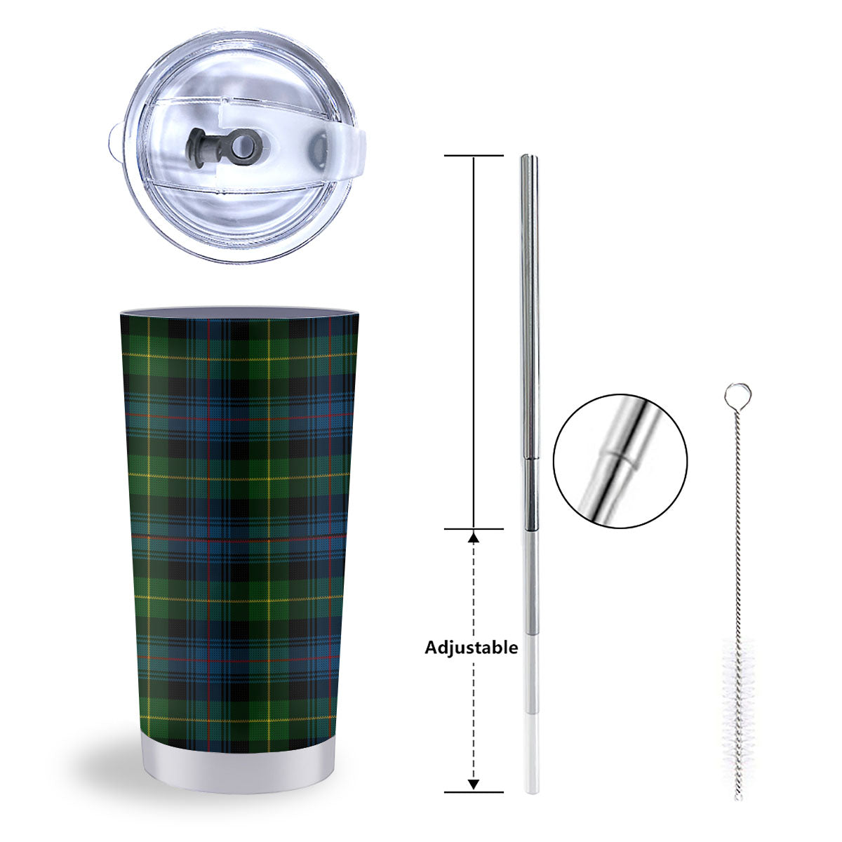 Plaid Scottish Knitted Print Tumbler-grizzshop