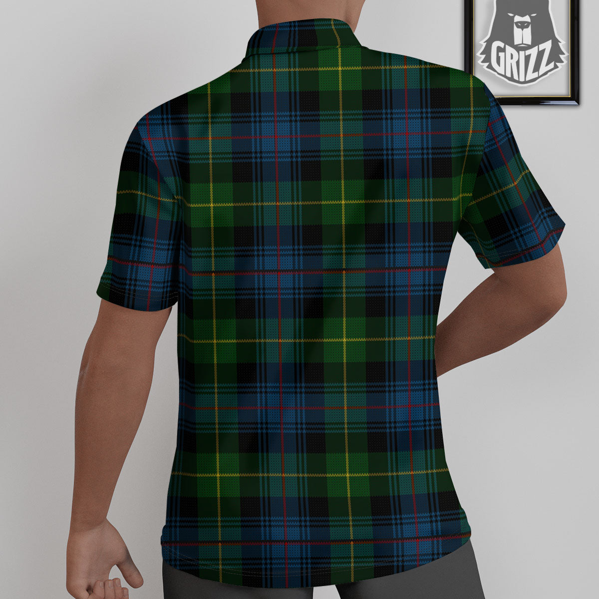 Plaid Scottish Knitted Print Untucked Shirts-grizzshop