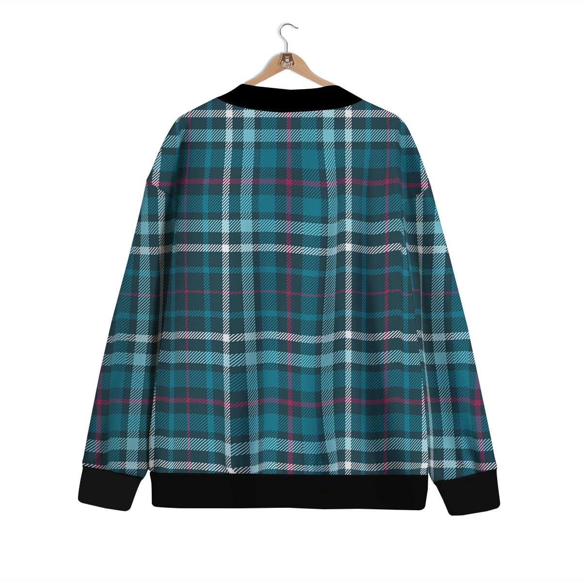 Plaid Teal Print Pattern Cardigan-grizzshop