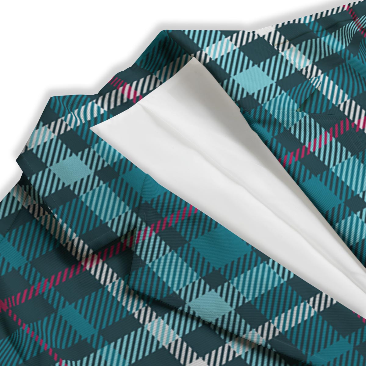 Plaid Teal Print Pattern Women's Blazer-grizzshop