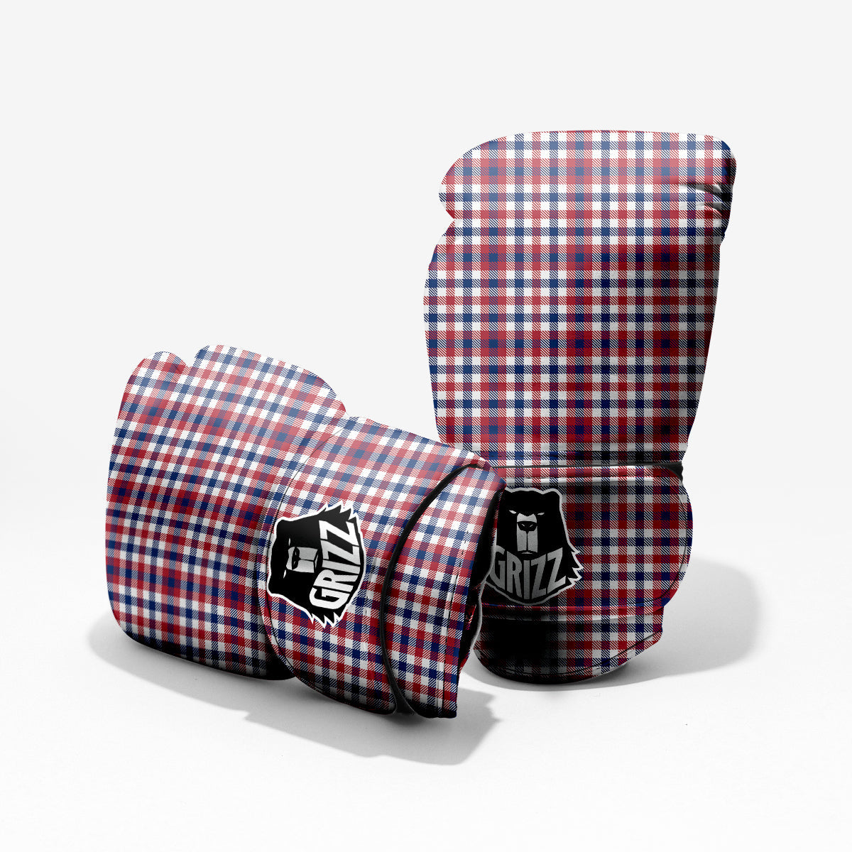 Plaid USA Patriotic Print Pattern Pro Boxing Glove