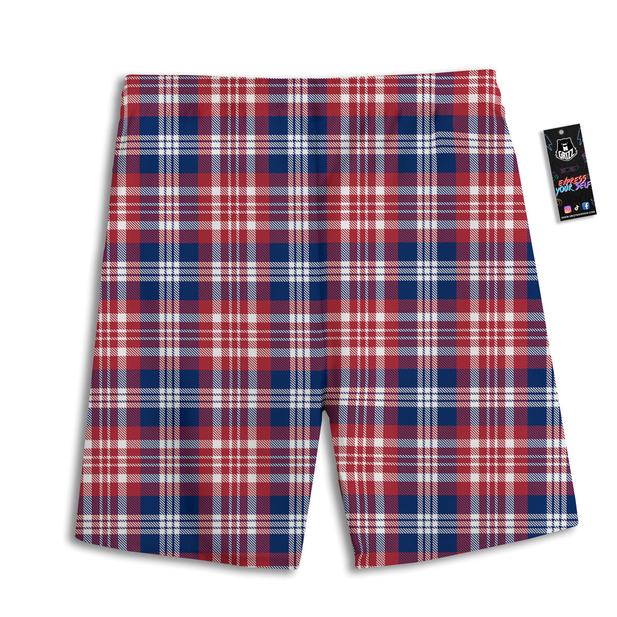 Plaid USA Print Pattern Men's Athletic Shorts