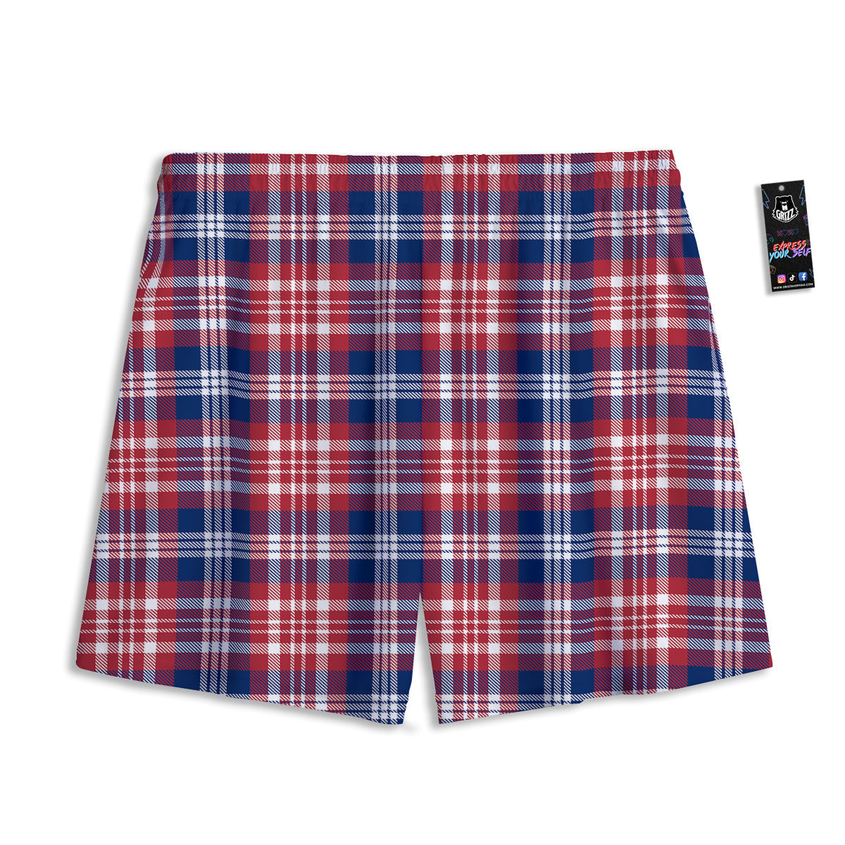 Plaid USA Print Pattern Mesh Shorts