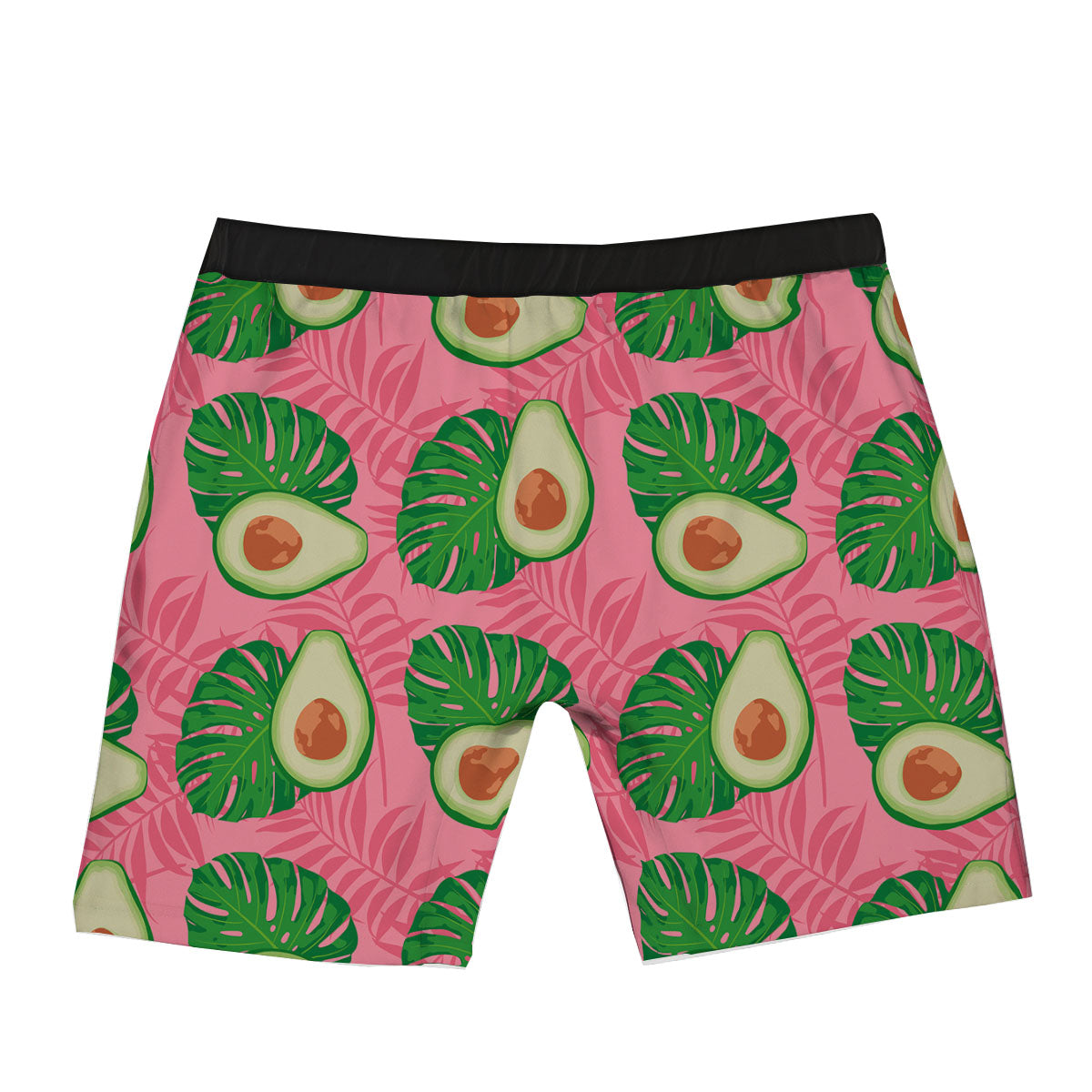 Plam Leaf And Avocado Pink Print Pattern Boxer Briefs-grizzshop