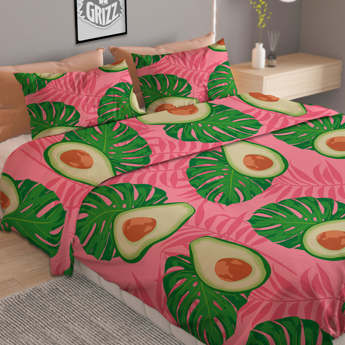 Pineapple Striped Yellow Print Pattern Duvet Cover Bedding Set