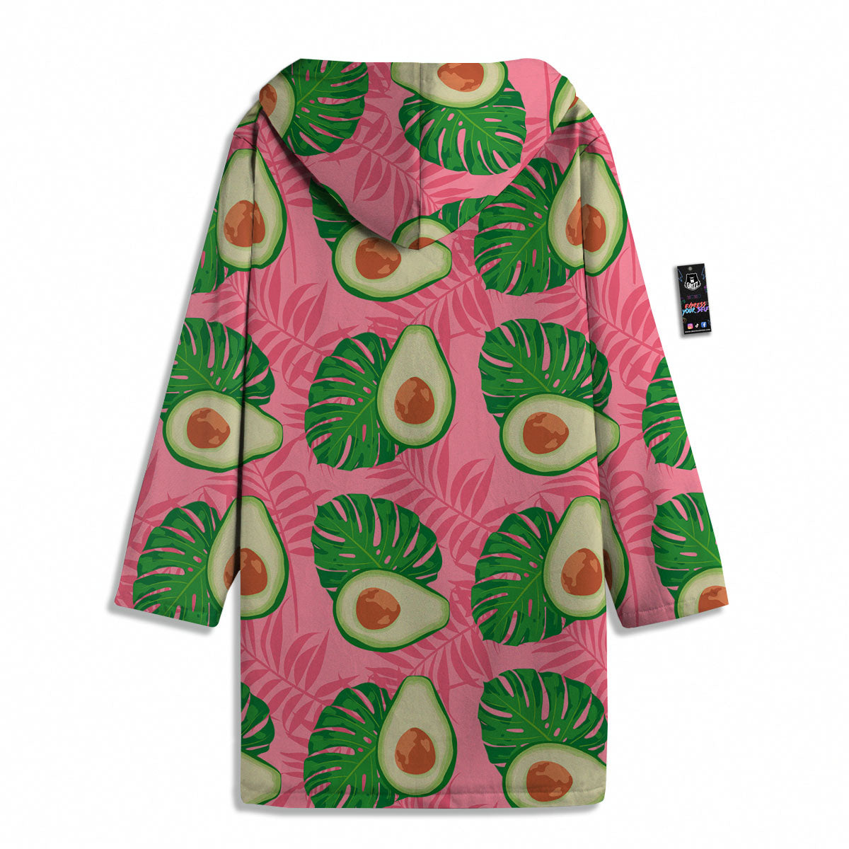 Plam Leaf And Avocado Pink Print Pattern Men's Windbreaker Jacket-grizzshop