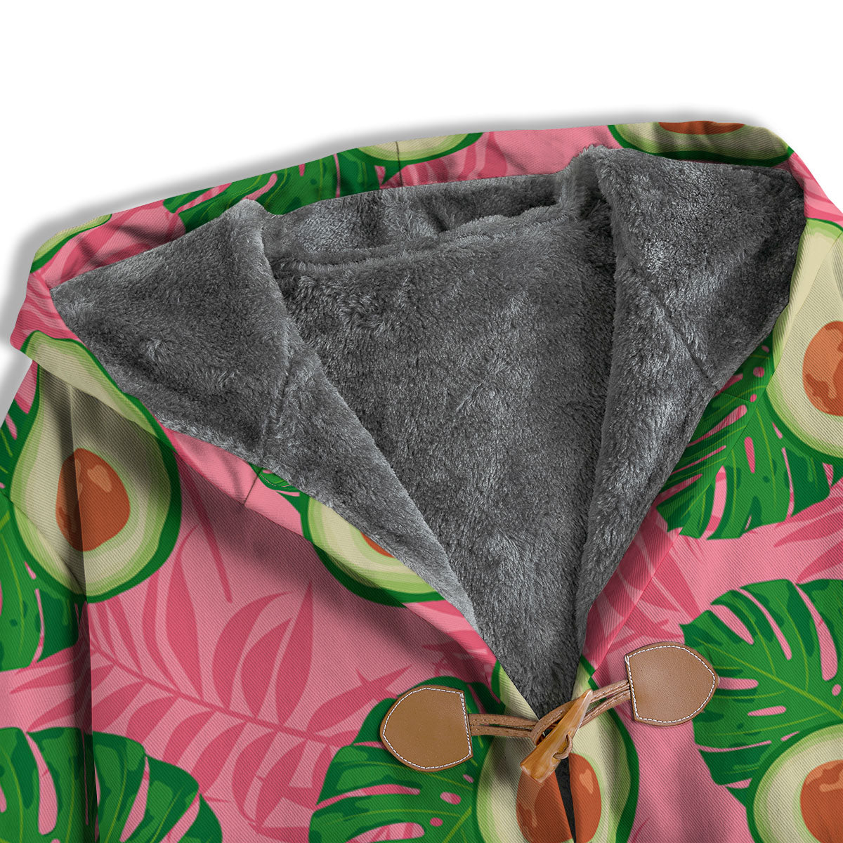 Plam Leaf And Avocado Pink Print Pattern Men's Windbreaker Jacket-grizzshop