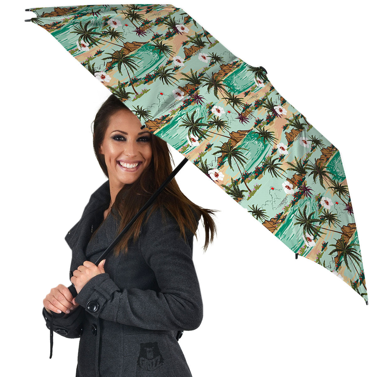 Plam Tree Beach Summer Print Pattern Umbrella-grizzshop