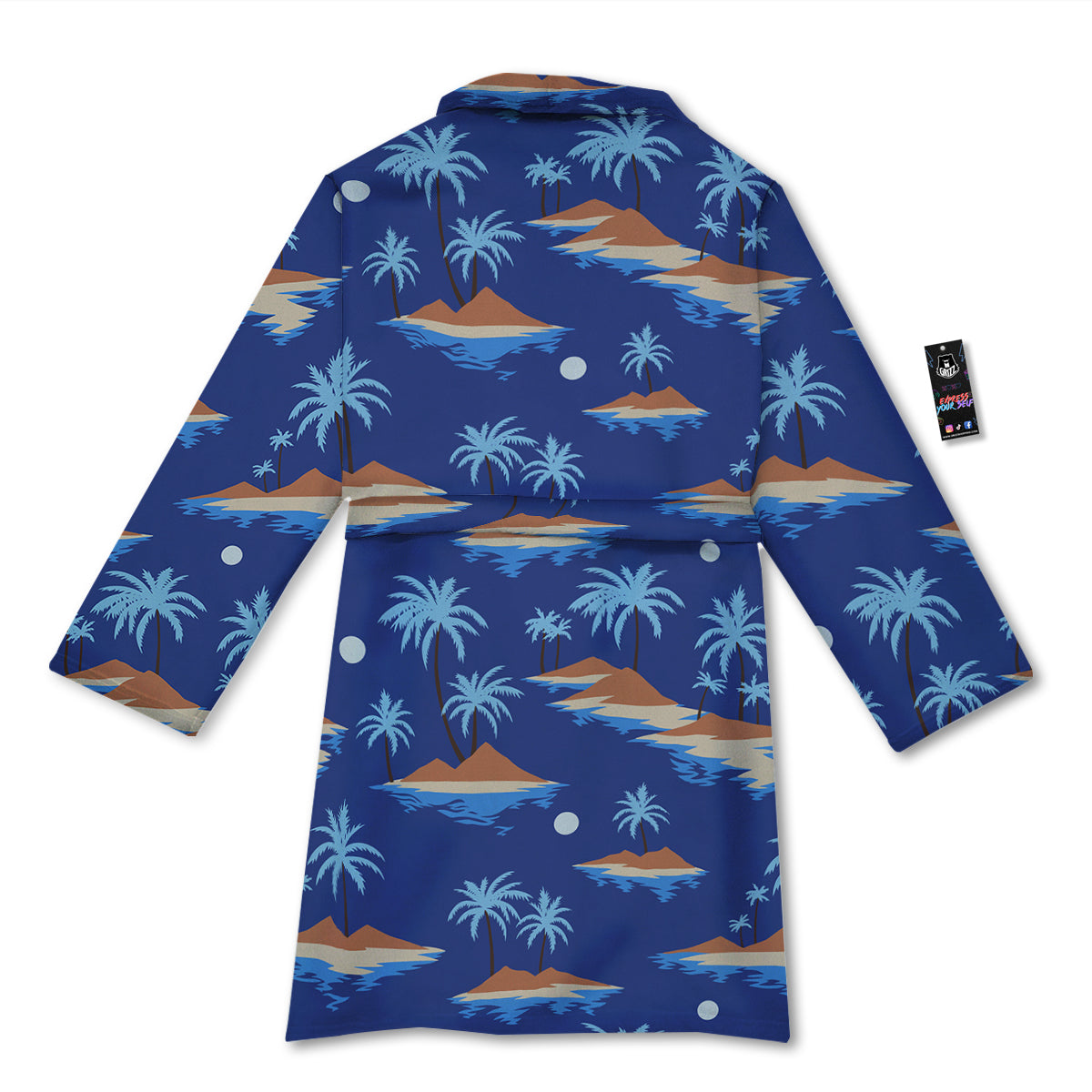 Plam Tree Beach Vintage Print Pattern Bathrobe-grizzshop