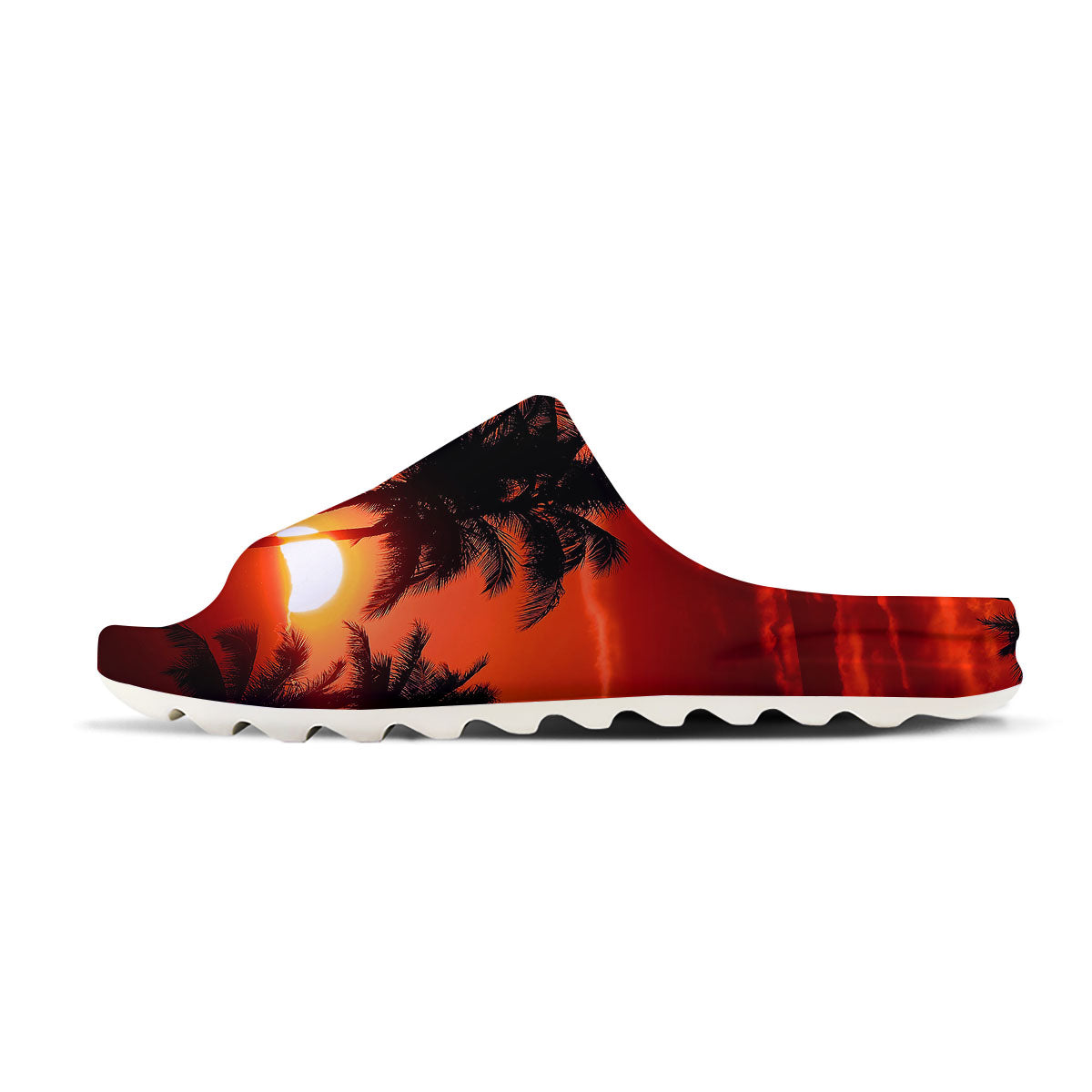 Plam Tree Sunset Tropical Print Sandals-grizzshop