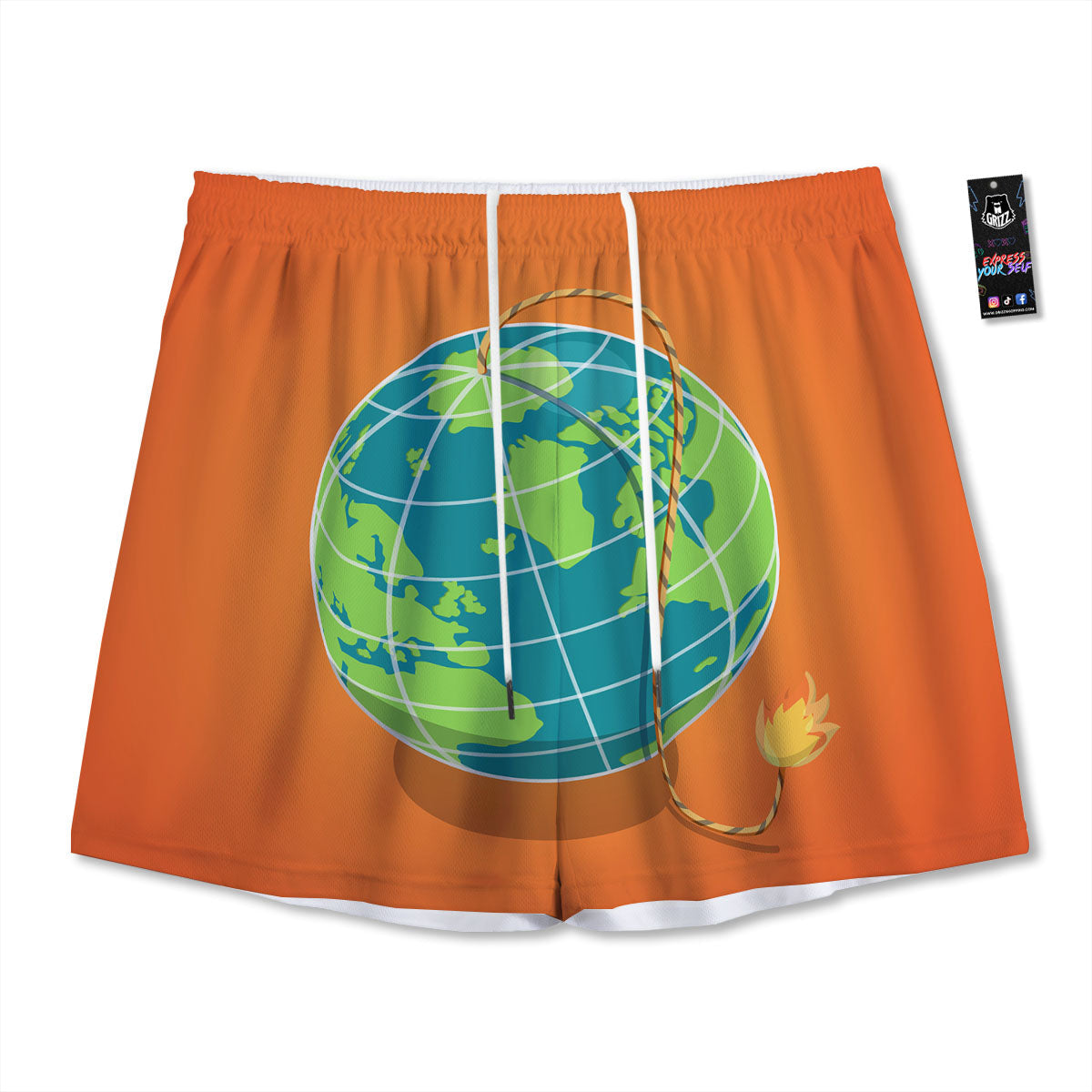 Polka Dot Red And Green Print Pattern Mesh Shorts