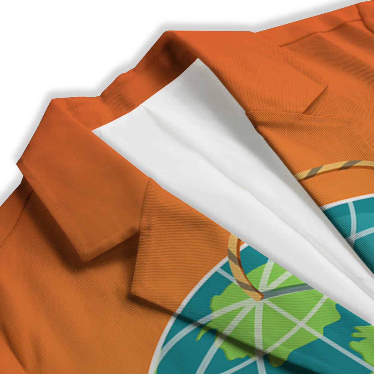 Planet Earth With Burning Fuse Orange Print Women's Blazer-grizzshop