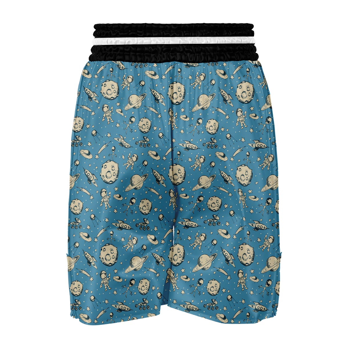 Planet Pattern Print Boxing Shorts-grizzshop