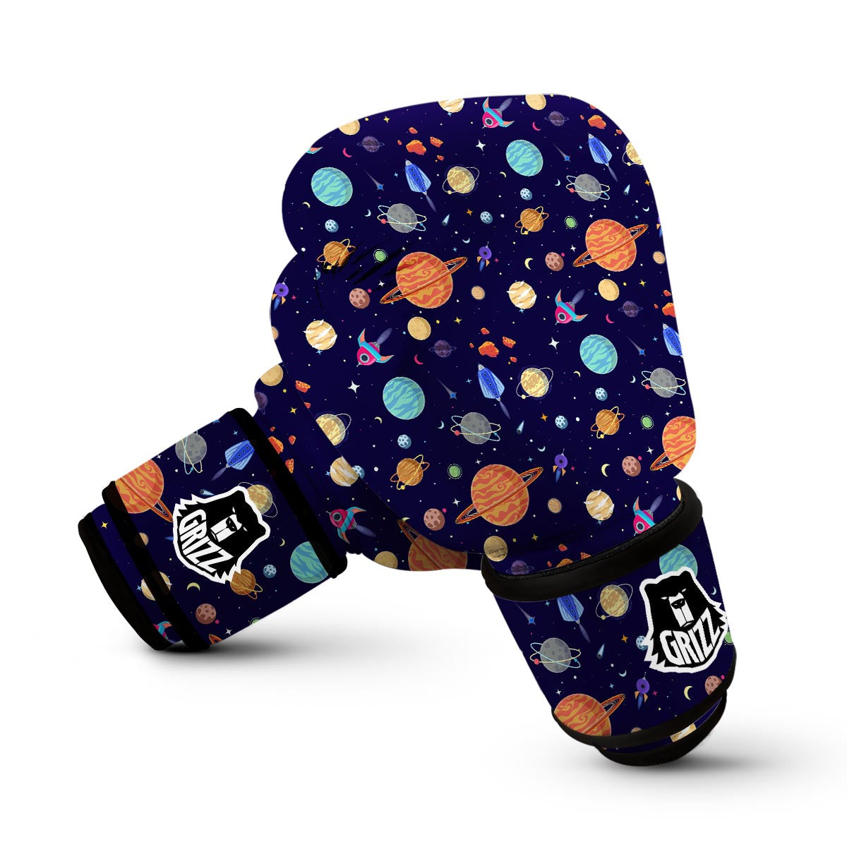 Planet Print Pattern Boxing Gloves-grizzshop