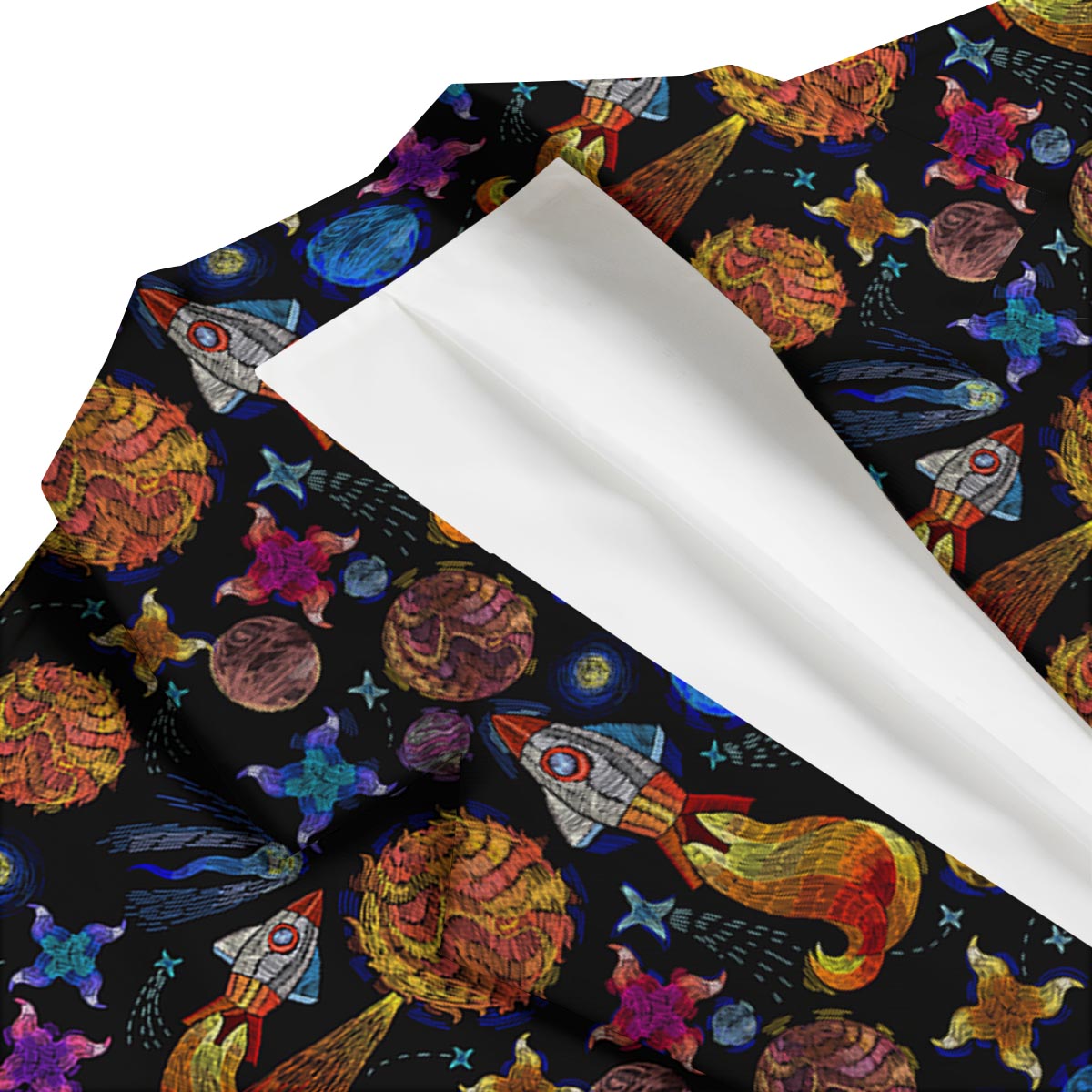 Planet Spaceship Print Pattern Men's Blazer-grizzshop