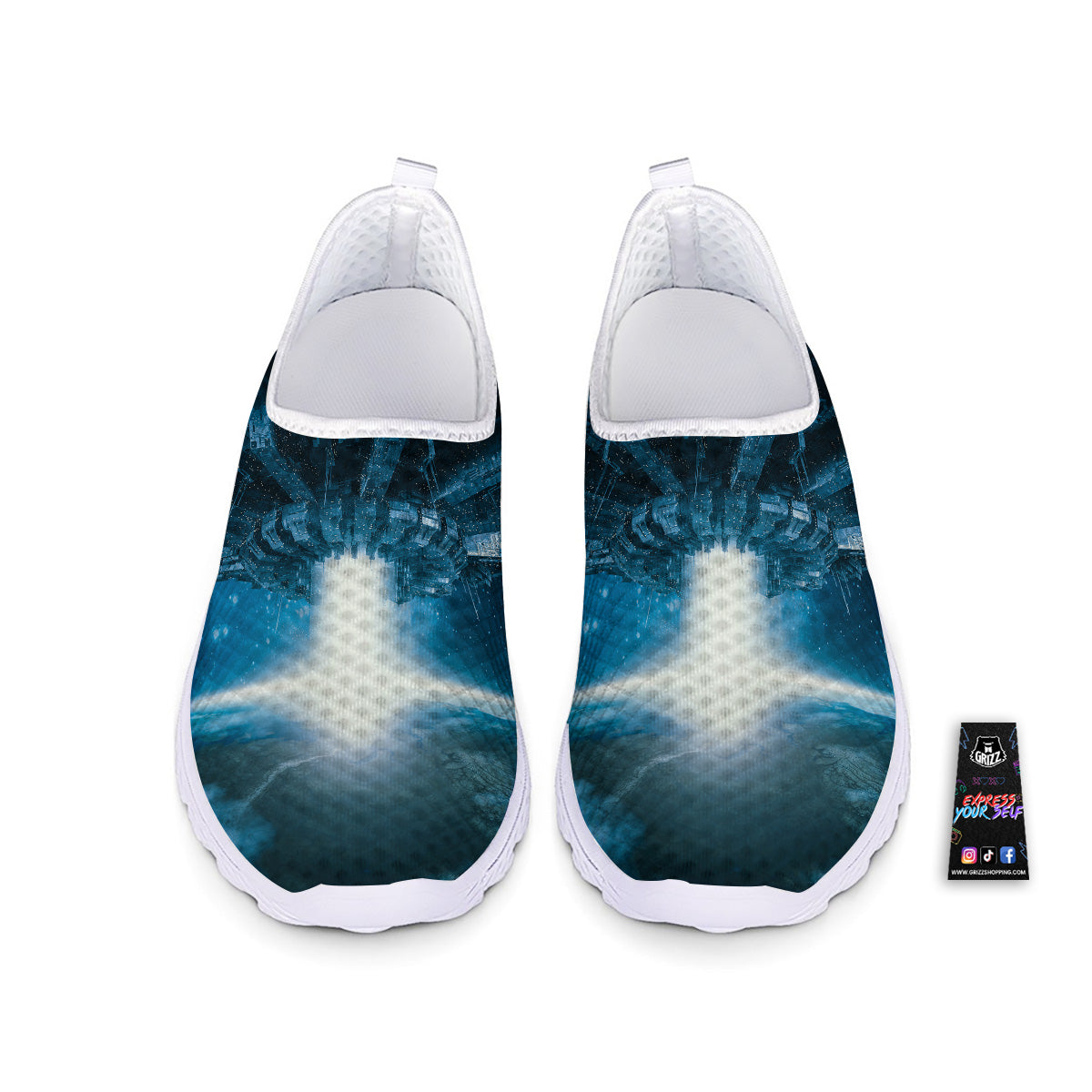 Planetary Invasion Print Nurse Shoes-grizzshop