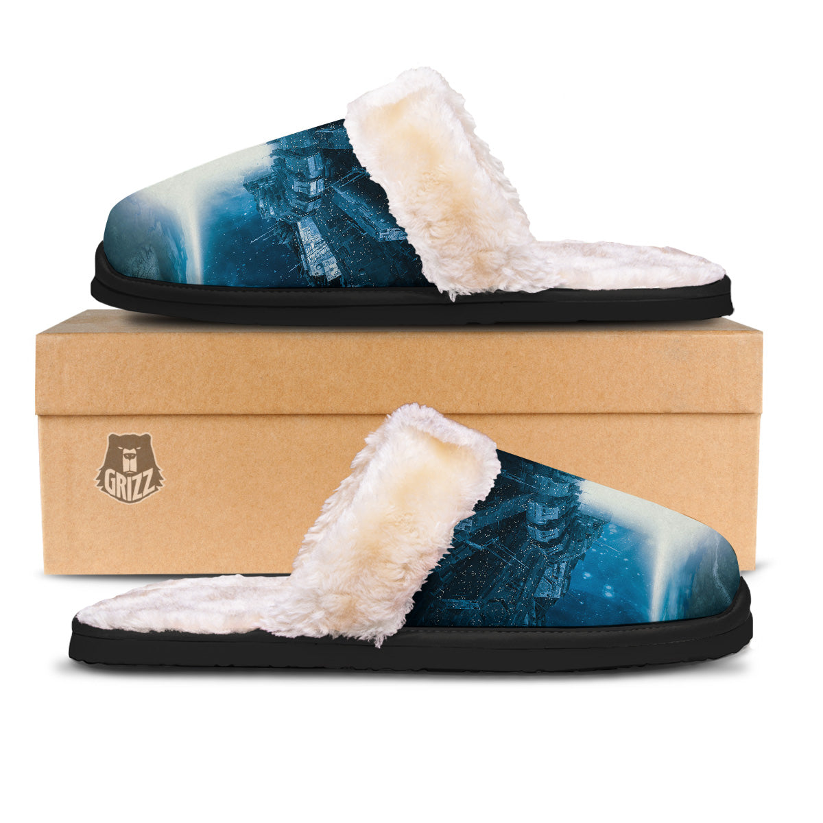 Planetary Invasion Print Slippers-grizzshop