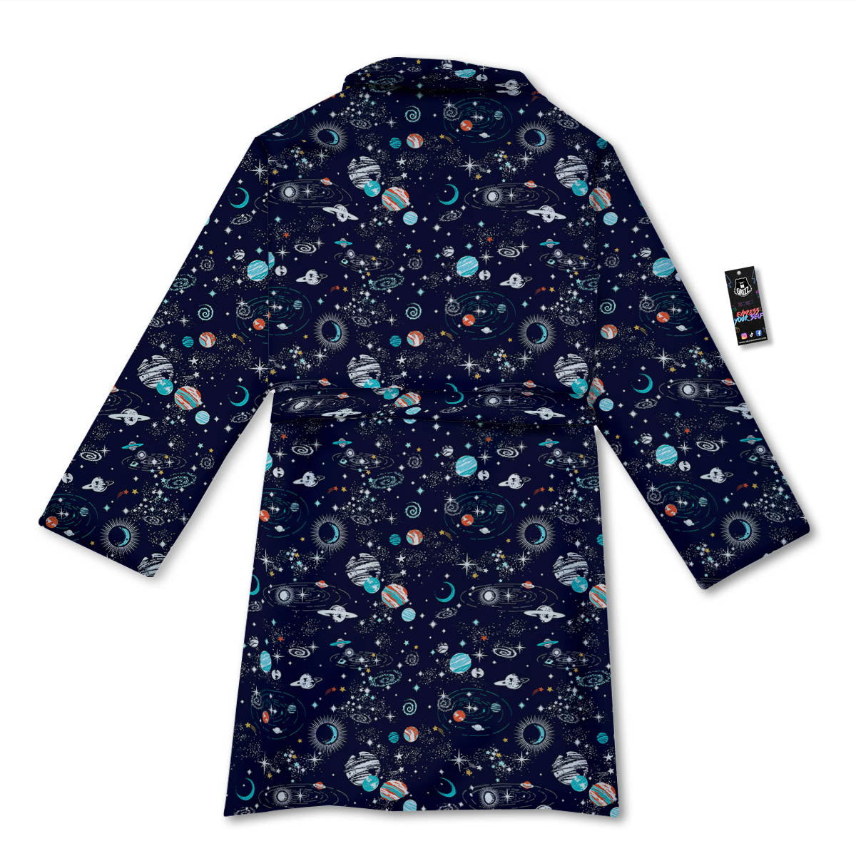 Planets And Constellations Print Pattern Bathrobe-grizzshop
