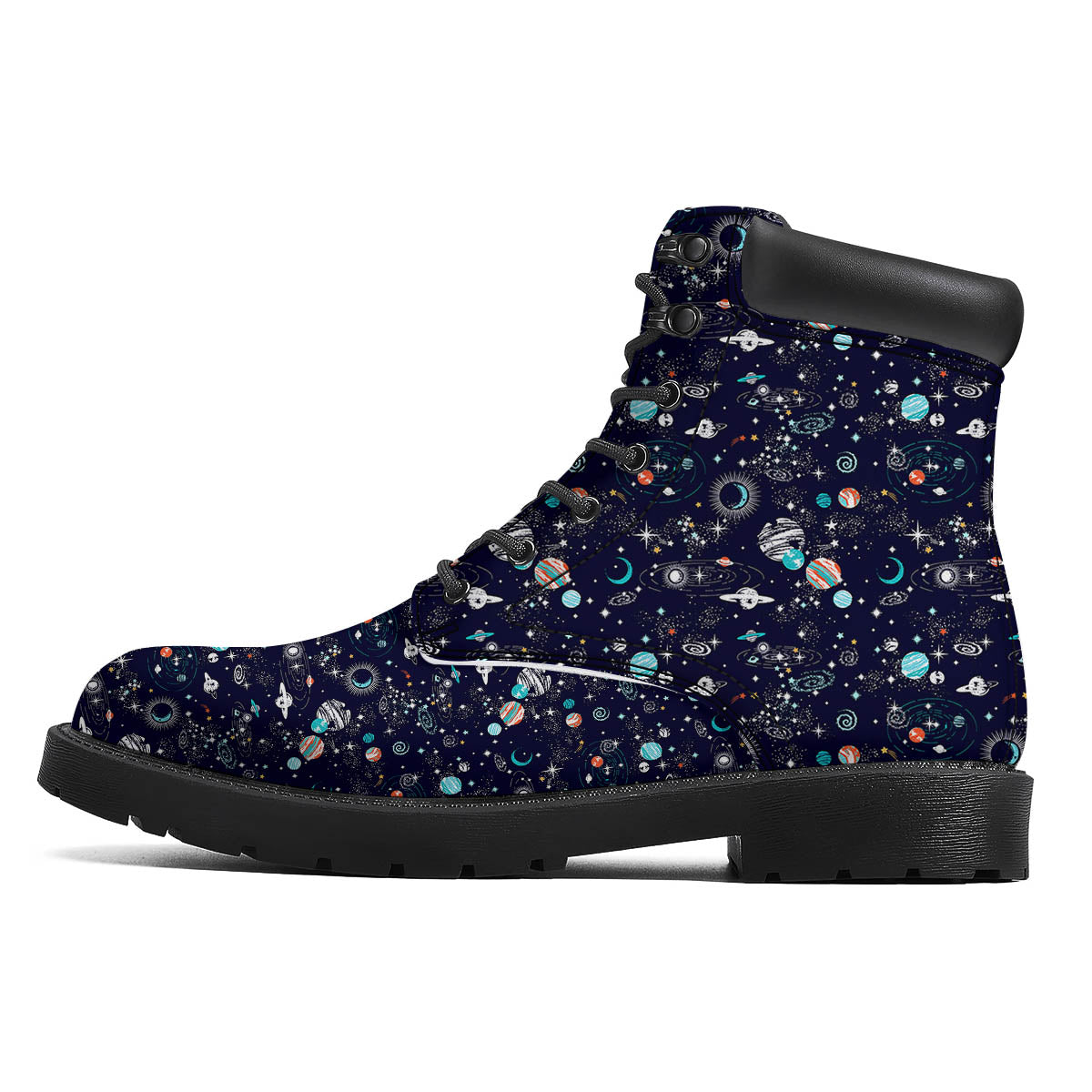 Planets And Constellations Print Pattern Boots-grizzshop