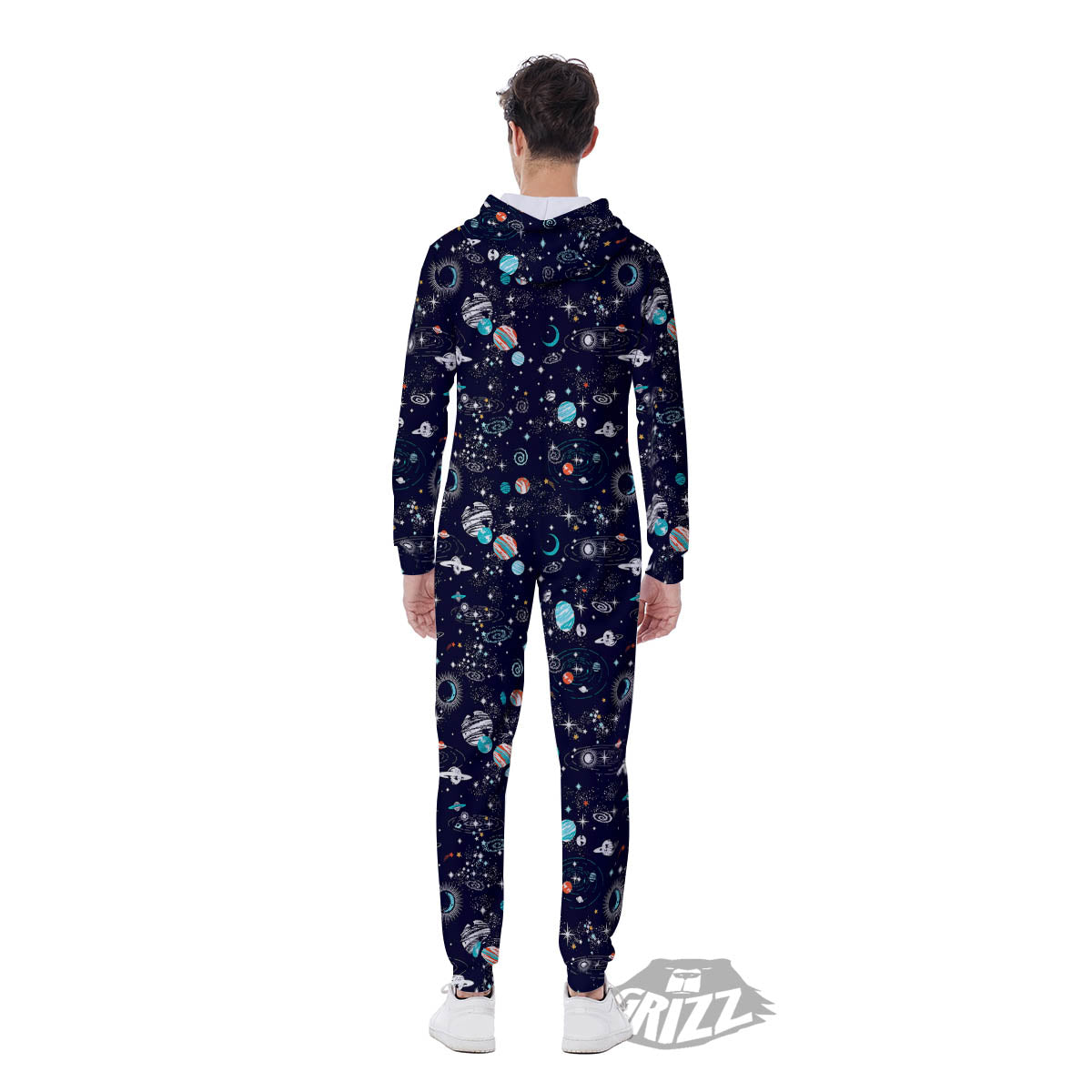 Planets And Constellations Print Pattern Men's Jumpsuit-grizzshop
