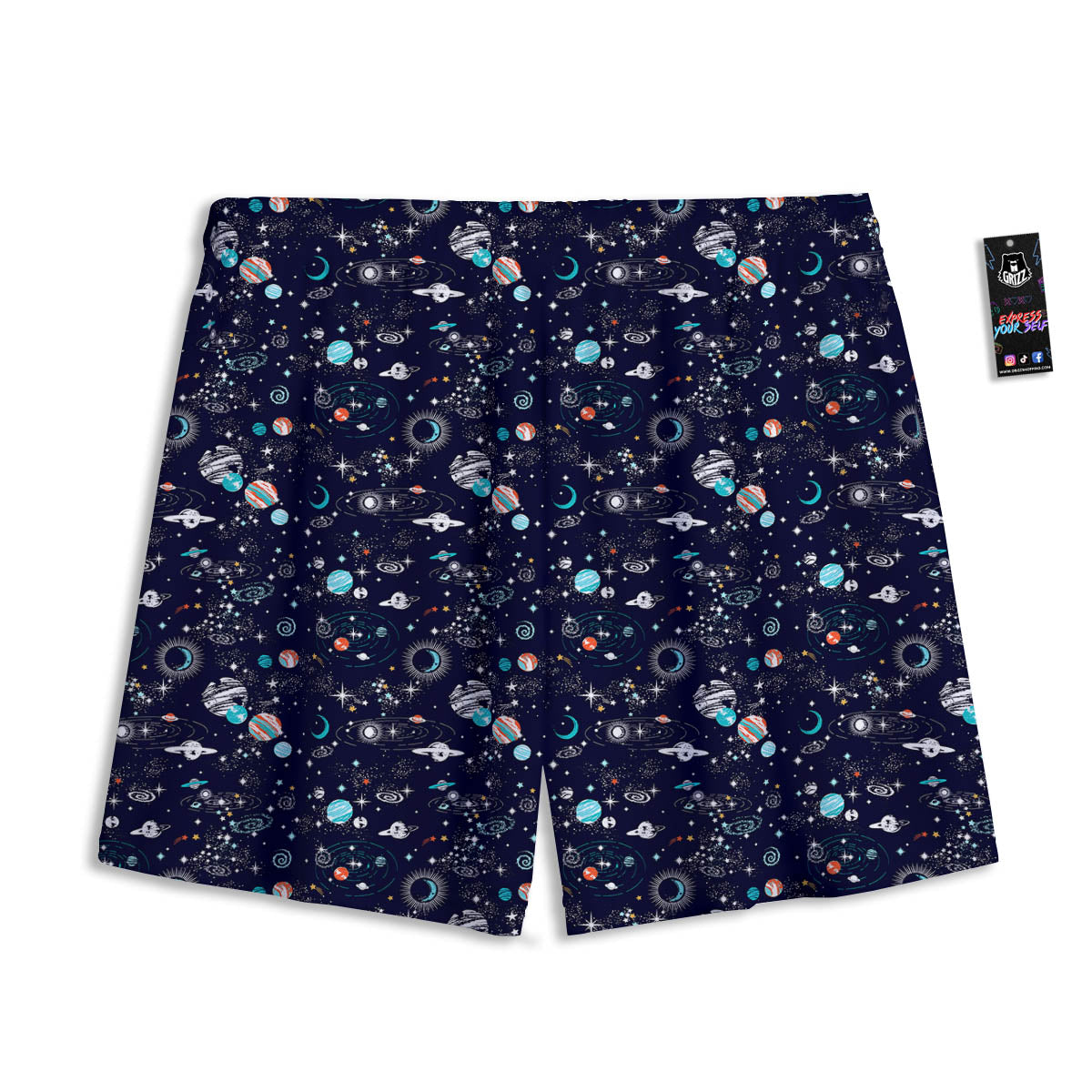 Planets And Constellations Print Pattern Mesh Shorts-grizzshop