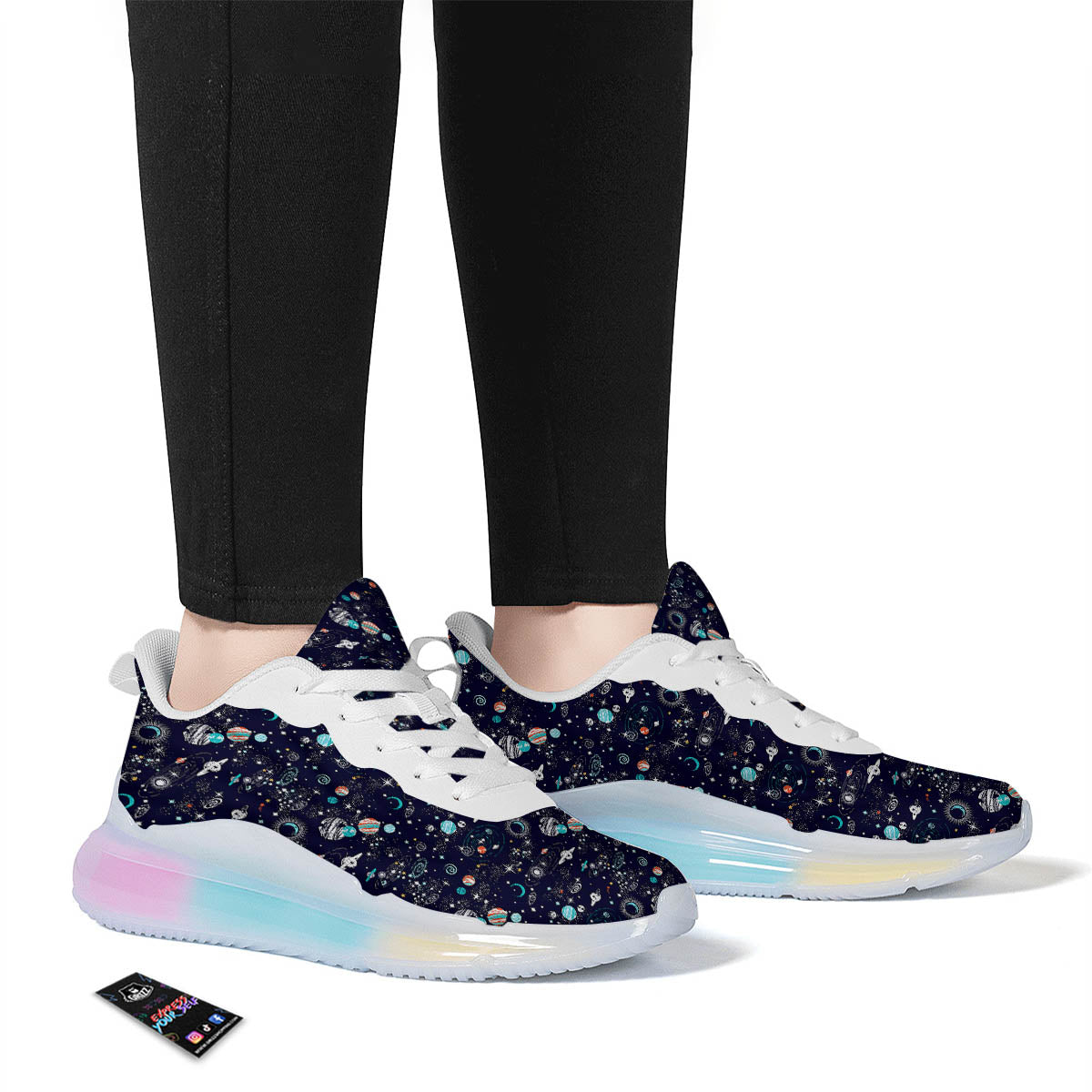 Planets And Constellations Print Pattern Running Sneakers-grizzshop