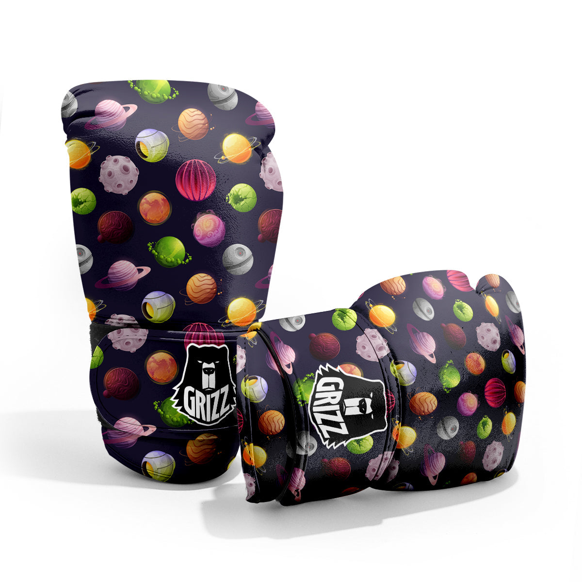Planets And Stars Print Pattern Pro Boxing Glove