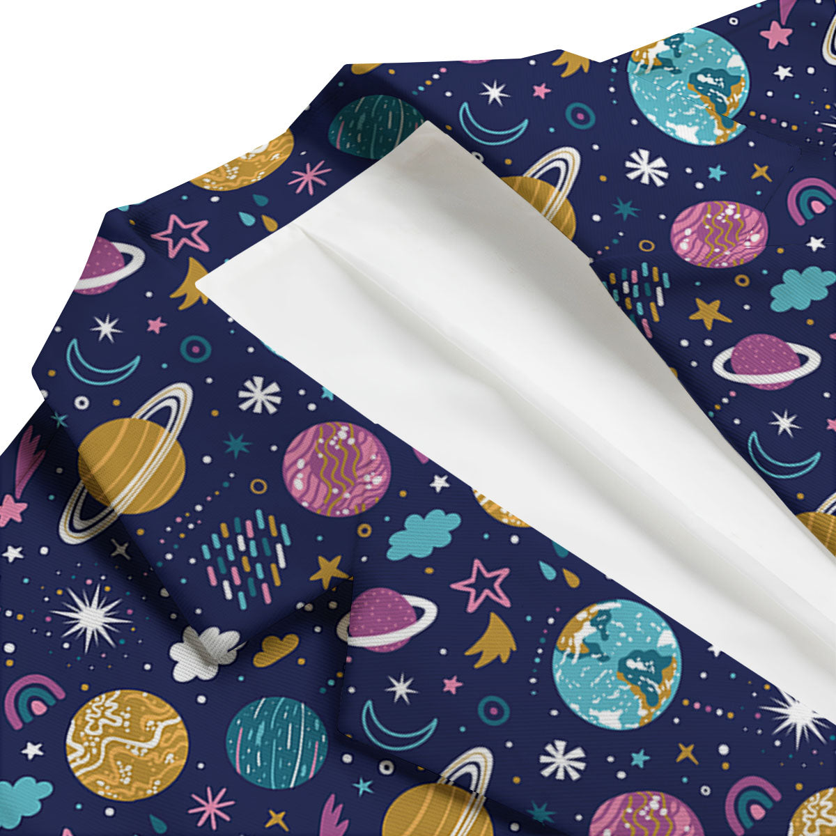 Planets Doodle Print Pattern Men's Blazer-grizzshop