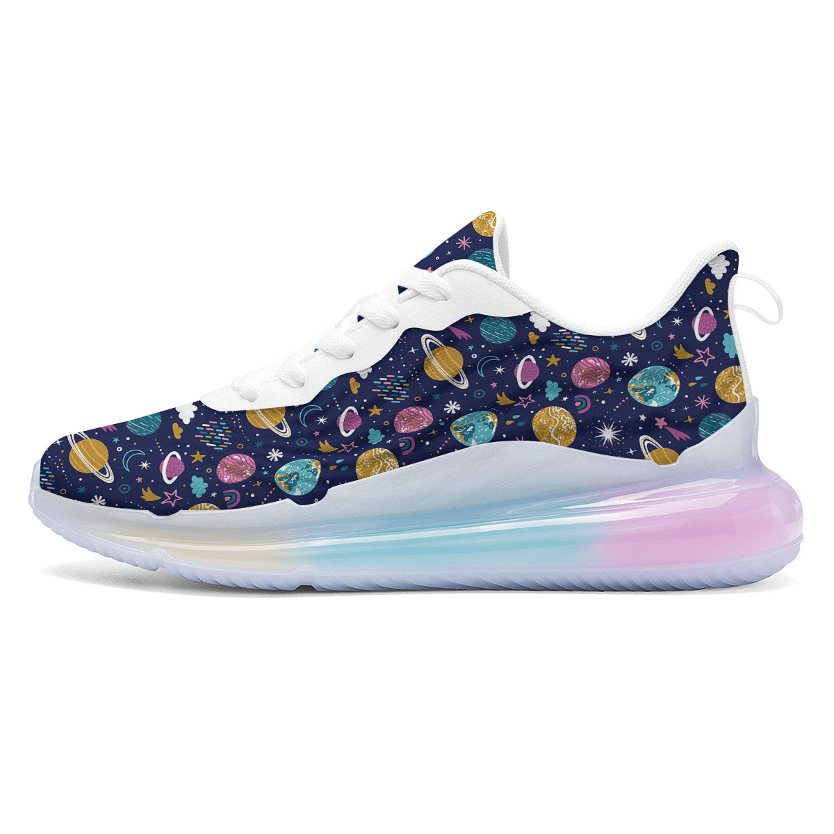 Planets Doodle Print Pattern Running Sneakers-grizzshop
