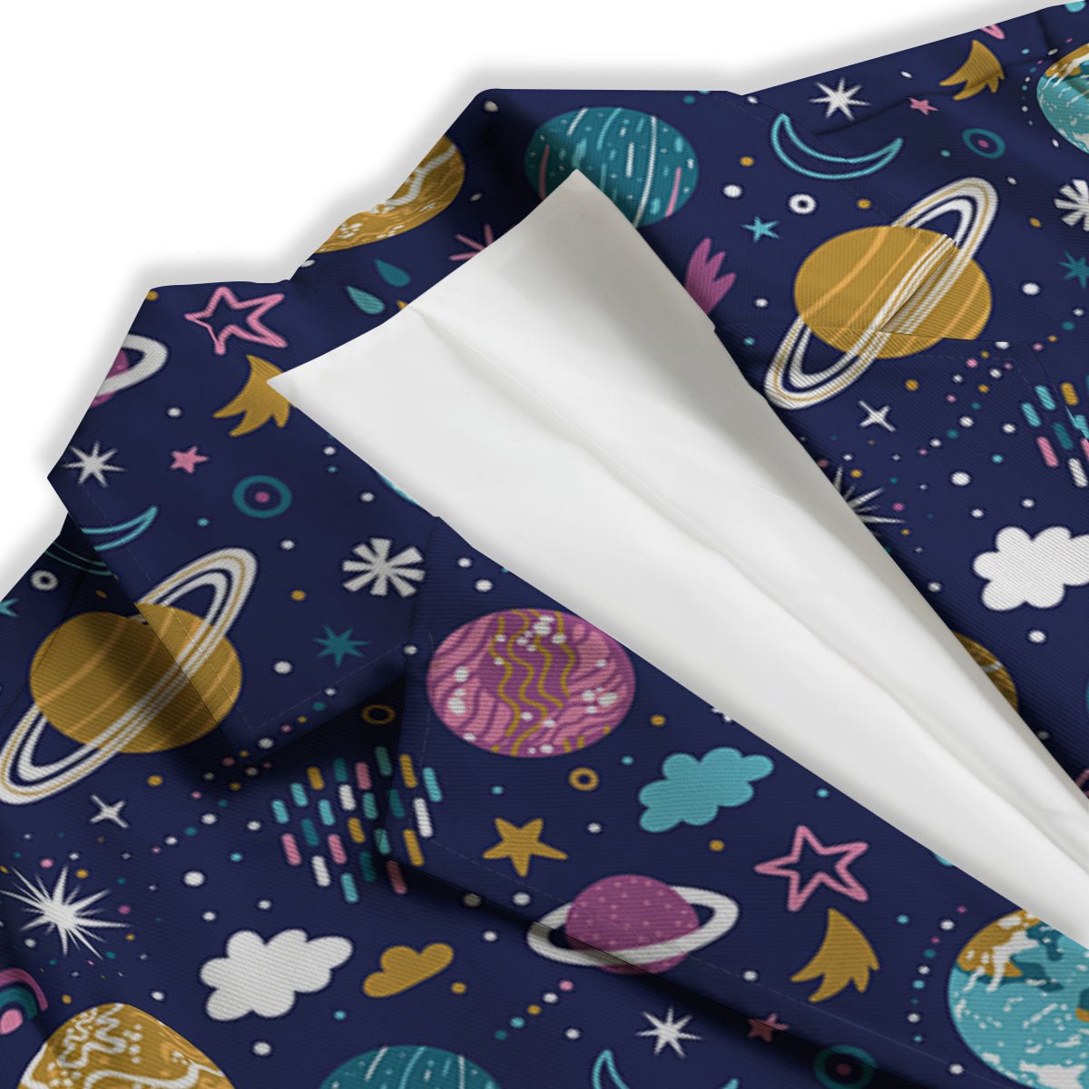 Planets Doodle Print Pattern Women's Blazer-grizzshop