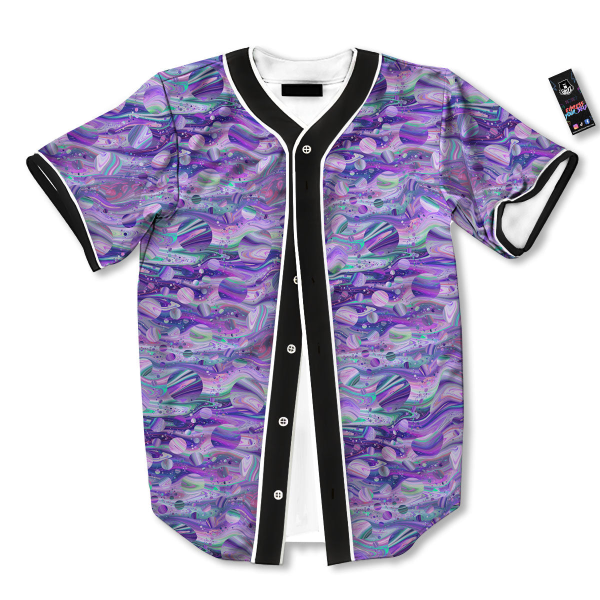 Planets Fantasy Print Pattern Baseball Jersey-grizzshop